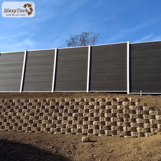 Einfach zu installierender WPC-Teakholz-Polyholzzaun für den Außenbalkon